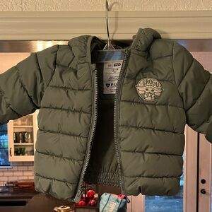 Star Wars Grogu Kids Puffer Jacket - Green